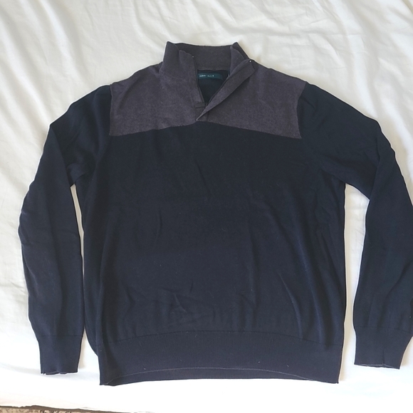 Perry Ellis Large blue and gray quarter zip sweater. - Picture 1 of 2